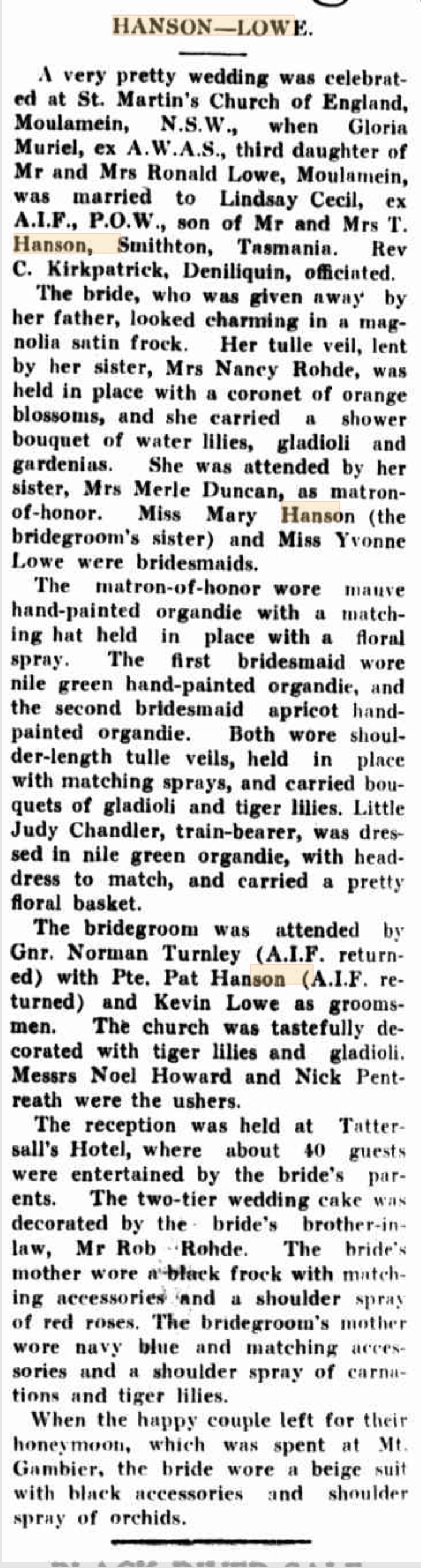 Gloria and Lindsay's wedding report