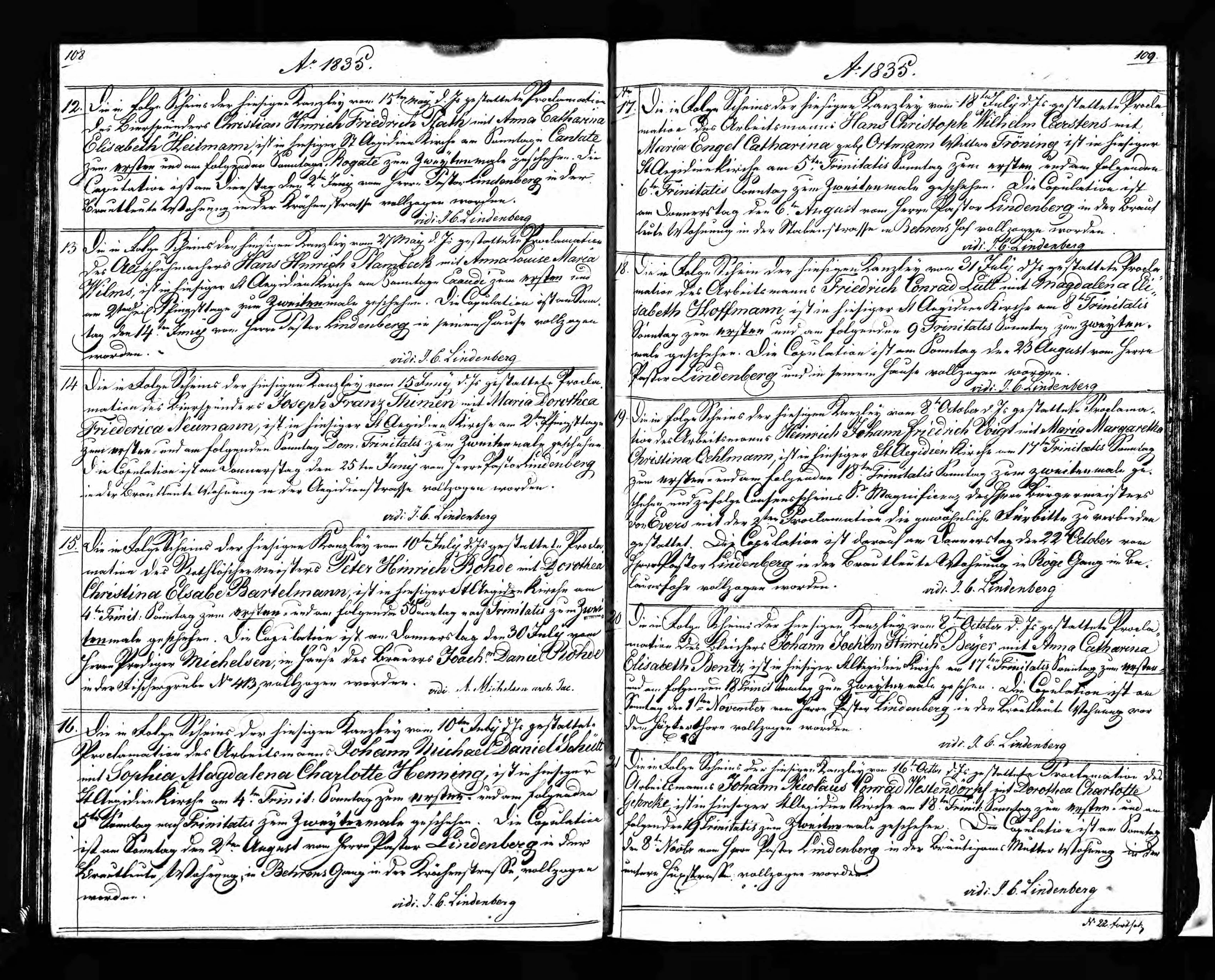 Lutheran register, Peter Hinrich and Dorothea Bartelmann