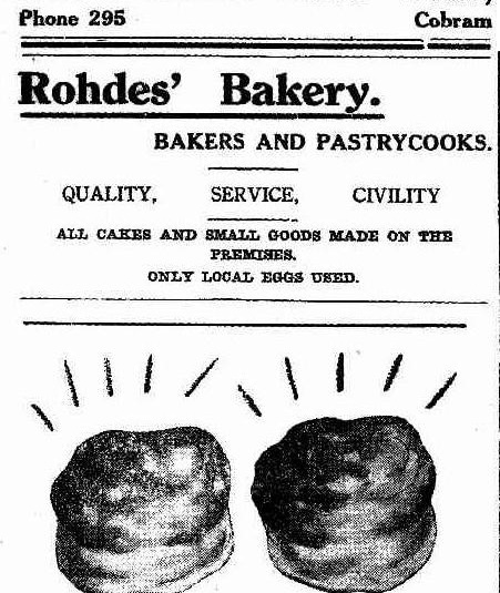 Rohdes' Bakery advertisement, 1952